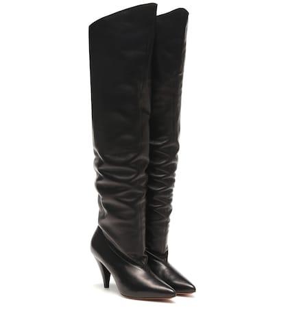 Ganni Ruched Leather Boots