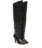 Ganni Ruched Leather Boots