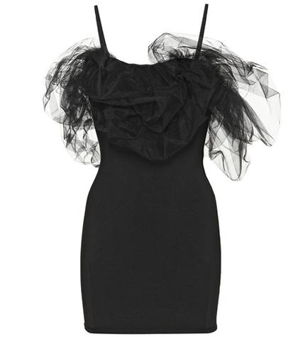 David Koma Tulle-trimmed Jersey Minidress