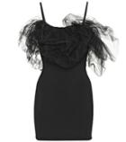 David Koma Tulle-trimmed Jersey Minidress