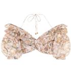 Zimmermann Painted Hearts Linen And Silk Top