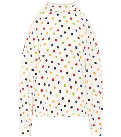 Anna October Cold-shoulder Polka Dot Top