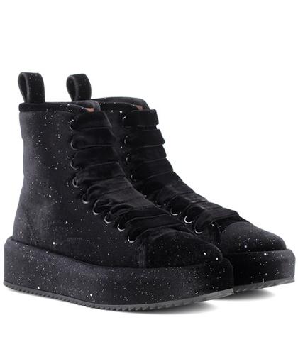 Marco De Vincenzo Velvet High-top Sneakers