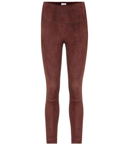 Brunello Cucinelli High-waisted Suede Leggings