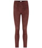Brunello Cucinelli High-waisted Suede Leggings