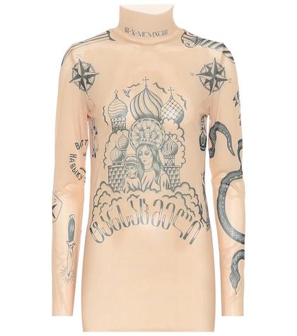 Vetements Printed Mesh Turtleneck