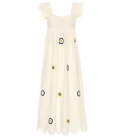 Alexachung Embroidered Cotton Maxi Dress
