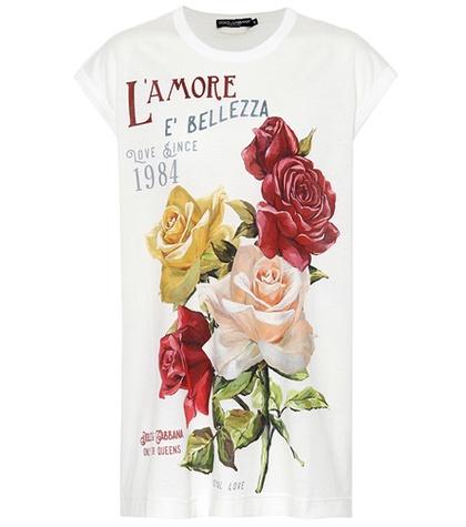 Dolce & Gabbana Floral Printed Cotton T-shirt