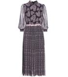 Giamba Embellished Printed Silk Midi Dress