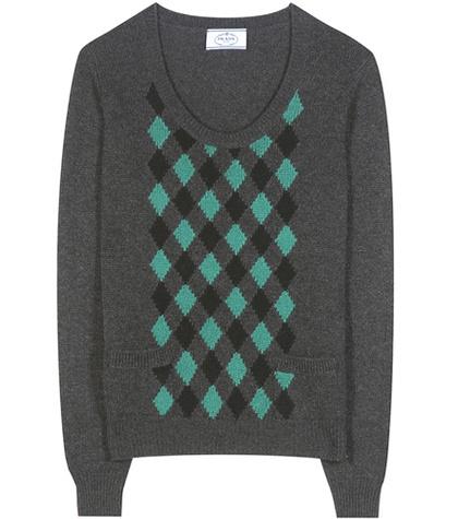 Prada Argyle Cashmere Sweater
