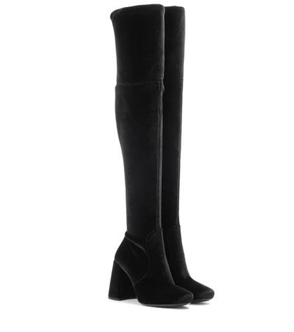Prada Over-the-knee Velvet Boots