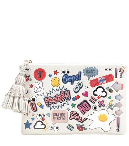 Anya Hindmarch Georgiana All Over Sticker Leather Clutch