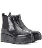 Prada Brogue Leather Ankle Boots