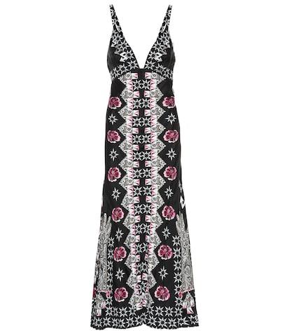 Temperley London Flux Satin Jacquard Maxi Dress