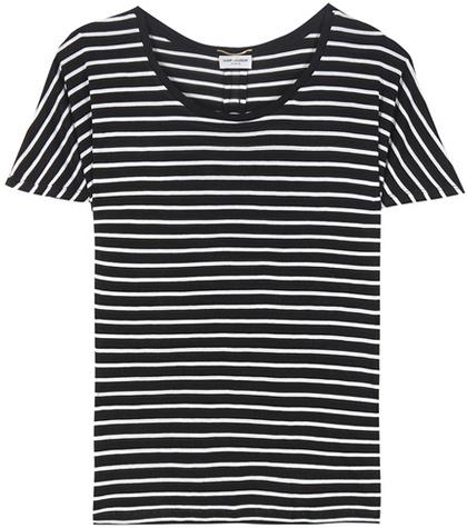 Saint Laurent Striped Silk T-shirt