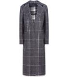 Calvin Klein 205w39nyc Janca Plaid Leather-trimmed Wool Coat