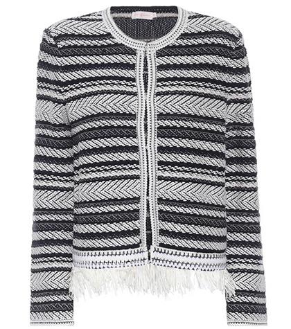 Tory Burch Payton Striped Cotton Cardigan