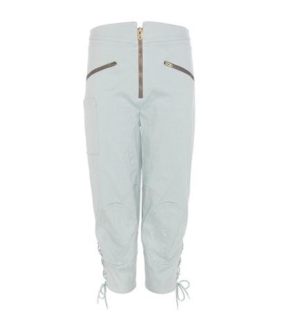 Chlo Cropped Cotton Twill Trousers