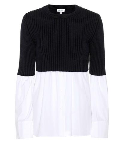 Kenzo Cotton And Knit Sweater-shirt
