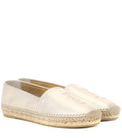 Saint Laurent Monogram Leather Espadrilles