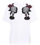 Victoria Victoria Beckham Cotton T-shirt With Embroidered Appliqués