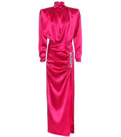 Alessandra Rich Embellished Silk-satin Dress
