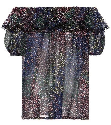 Chlo Printed Cotton And Silk Blend Top