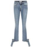 Msgm Bow Trimmed Straight-leg Jeans