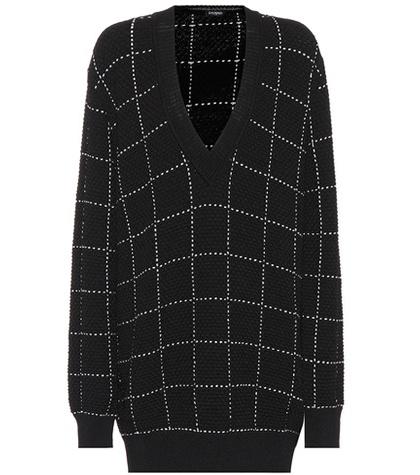 Balmain Checked Oversized Sweater
