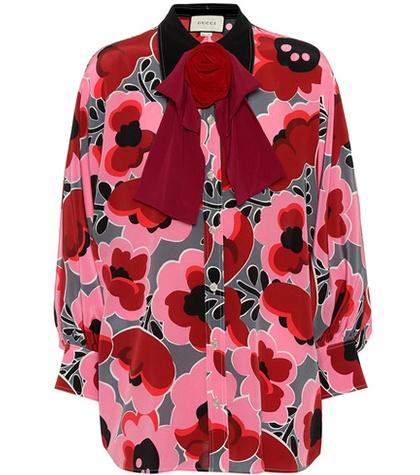 Gucci Poppies Silk Shirt