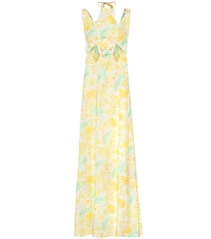 Cult Gaia Sabine Floral Linen Maxi Dress