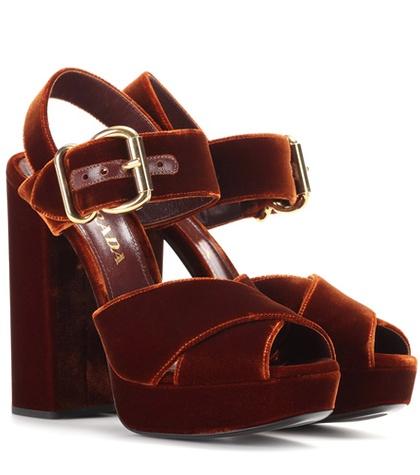 The Row Velvet Platform Sandals