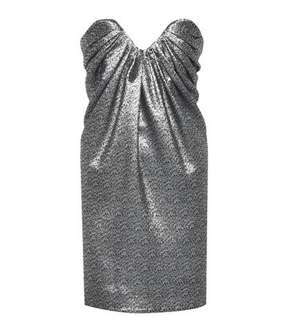 Saint Laurent Metallic Jacquard Minidress