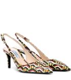 Gucci Printed Leather Slingback Pumps
