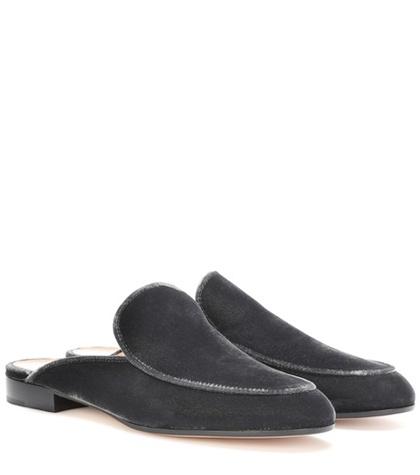 Gianvito Rossi Palau Velvet Slippers
