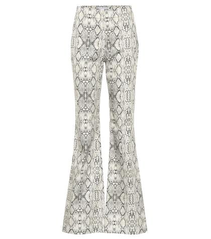 Les Rveries Snakeskin-printed Flared Pants