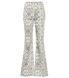 Les Rveries Snakeskin-printed Flared Pants