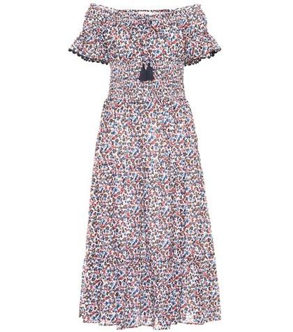 Tory Burch Wildflower Smocked Cotton Dress