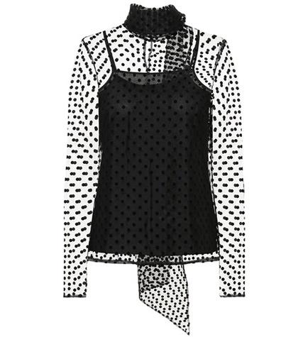 Erdem Yvonna Polka-dot Top