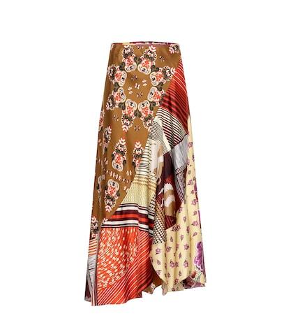 F.r.s For Restless Sleepers Printed Silk Midi Skirt