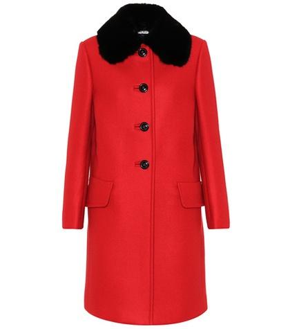 Miu Miu Fur-trimmed Overcoat