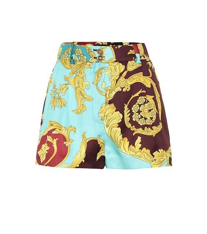 Versace High-rise Baroque Printed Shorts