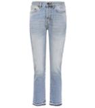 Saint Laurent Embroidered Cotton Slim-fit Jeans