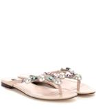 Dolce & Gabbana Crystal-embellished Leather Sandals