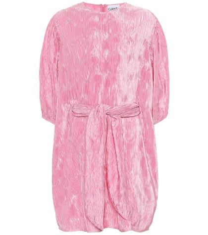 Ganni Pleated Satin Dress
