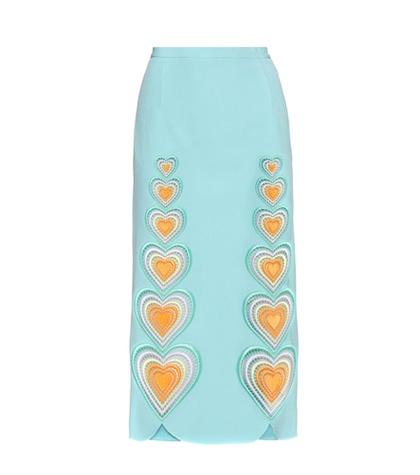 Christopher Kane Love Hearts Crêpe Skirt