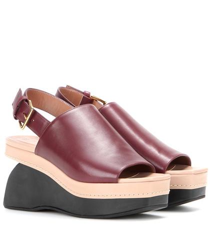 Marni Leather Wedge Sandals