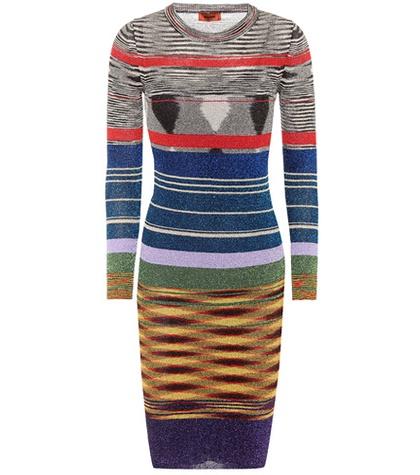 Alexander Mcqueen Metallic Striped Dress
