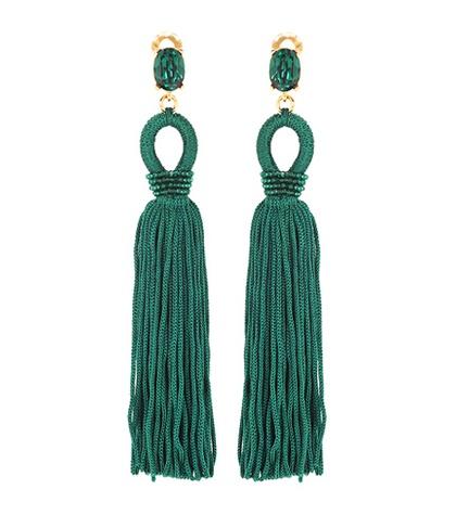 Church's Tassel Long Silk Clip-on Earrings