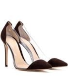 Burberry Plexi Suede And Plastic Pumps